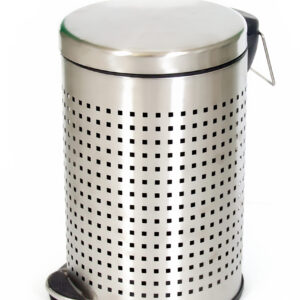 Beliza Perforated Pedal Dustbin – Stainless Steel Foot Operated Waste Bin (8x13 Inch)