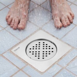 Beliza Square Drainer – Stainless Steel Floor Drain Cover (6x6 Inch)